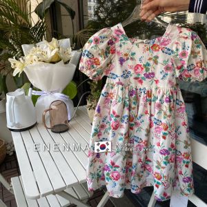 Gaun bunga 2-6 tahun yang cocok di musim panas dengan paduan rok motif prancis