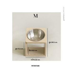 𝗣𝗘𝗧𝗡𝗜𝗧𝗨𝗥𝗘 𝗢𝗻𝗶𝗴𝗶𝗿𝗶 𝗱𝗶𝗻𝗲 𝘁𝗮𝗯𝗹𝗲 𝗽𝗲𝘁 𝗯𝗼𝘄𝗹 🍙Size : M ขนาดกลาง ชามอาหารสัตว์เลี้ยง พันธุ์กลาง-ใหญ่ ชามข้าวหมา ชามข้าวแมว