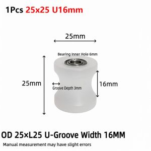 OUREAL 1Pcs U-Groove Con lăn ổ bi chữ U Nylon Chống mài mòn Con lăn cửa trượt Bền bỉ Thép không gỉ Phụ kiện ròng rọc cơ khí Dành cho cửa và cửa sổ trượt