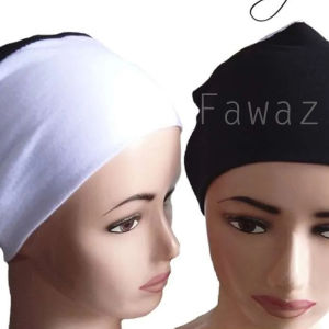 CIPUT HIJAB CEPOL BANDANA KAOS HITAM PUTIH ISI 10 PCS