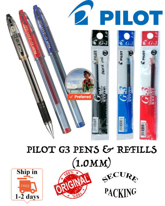 PILOT G3 GEL REFILL 1.0MM / PILOT G3 PEN 1.0MM (READY STOCK / 100% ...