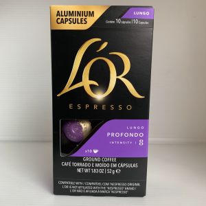 ลอร์ เอสเปรสโซ่ ลังโก โปรฟงโด (กาแฟแท้คั่วบด) 10 แคปซูล x 5.2 กรัม น้ำหนักสุทธิ 52 กรัม