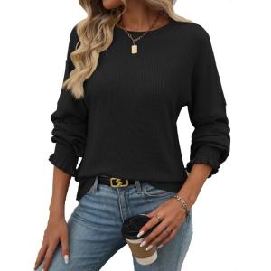 Womens long-sleeved shirt autumn lightweight business shirt with pleated cuffs