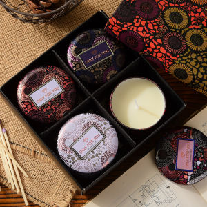 4-Piece Scented Candle Gift Set Premium Aromatherapy Candles in Elegant Box Perfect for Home Decor Gift Giving