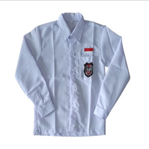 Setelan Seragam Sekolah SD Perempuan Merah Putih Baju Putih Lengan Panjang Rok Merah Panjang