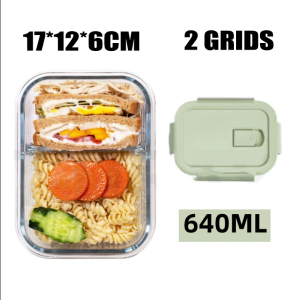 Glass Lunch Box Crisper Storage Airtight Food Keeper Leakproof Microwavable Lunch Box With Cover