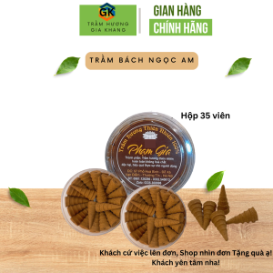 Nhang nụ trầm hương trầm hương nụ tháp BÁCH XANH - NGỌC AM đốt xông nhà tẩy uếđồ thờ cúng phong thuỷ thu hút tài lộc thanh lọc không khí Hương trầm Gia Khang