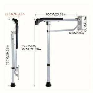 HOK【In Stock Fast Shipping】Handicap Grab Bars Rails Toilet Handrails Bathroom Safety Bar Hand Support Rail Handicapped Handrail Accessories For Seniors Elderly Disabled Mounted Bath Grips