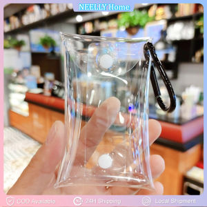 1PC PVC Clear Mini Mystery Box Keychain Lipstick Earphone Coin Storage Bags Wallet Pouch Doll Bag Organizer Box Button Thicken Case