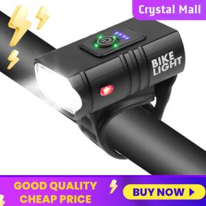 COD [Free Shipping] LED Outdoor Bike Headlight Aluminum Alloy with Tail Light for Night Riding