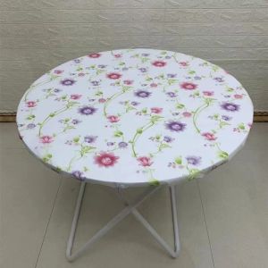 Plastic Round Table Set Of Household Folding Cloth Covers Waterproof And Oil Proof Hot Glass Turntable Elastic Sleeve Cap