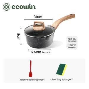 ecowin 16/18/20cm Non Stick Milk Pot Baby Food Saucepan Granite Die-Cast Pot for Induction Cooker (NO PFAS PTFE PFOA)