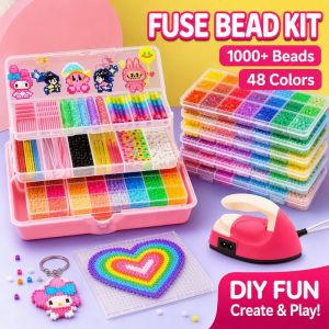 Fuse Beads Kit 2000pcs DIY Perler Beads Set 24 48 Colors With Iron Board Craft Toy