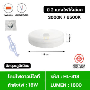 โคมไฟเพดาน โคมไฟดาวน์ไลท์ โคมไฟซาลาเปา โคมไฟ สว่างมาก หลอดไฟ LED ไฟเพดาน โคมไฟติดเพดาน ยี่ห้อ HLX