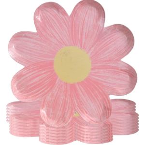 JUTBONG 10/20PCS 7inch Disposable Paper Plates Flower Shaped Paper Flower Paper Plates Tableware Dessert Plates Kids Birthday Party