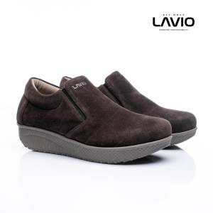 Sepatu Boots Wanita Slip On Lavio Yuri Orcid dan Suede / Boot Cewek New Model Korea Keren
