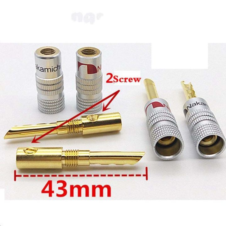 8Pcs Gold Plated Banana Plug Connectors – BFA Style, Copper, For Speaker Wire/HiFi Cable