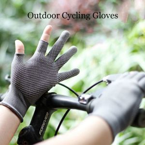 YOYO CHARMING กีฬา ระบายอากาศได้ดี ถุงมือ ridding ป้องกันแสงแดด ปีนภูเขา ขับรถ ถุงมือยางยืดสำหรับผู้ชาย ถุงมือกันลื่น ถุงมือครึ่งนิ้ว ถุงมือไนลอน