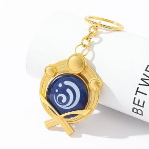 Genshin Impact Keychain Key Chain Luminous Gantungan Kunci Genshin Anime Vision Keychains Mondstadt Liyue Snezhnaya Inazuma Accessories Bag Pendant