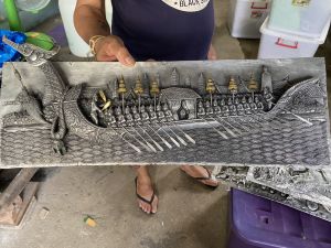 เรือสุพรรณหงส์ ลงทอง ดุลโลหะ พร้อมกรอบรูป มีกรอบใส่ให้ หรือจะเอาแค่แผ่นเปล่าก็ได้ งานหัตถศิลป์ แฮนเมด สินค้าotop สินค้าประจำชาติ ขายดี