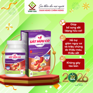 Viên Uống Bổ Sung Sắt Không Lo Táo Bón - Sắt Hữu Cơ Vinh Gia Giảm Thiếu Máu (Dùng Cho Mọi Lứa Tuổi)