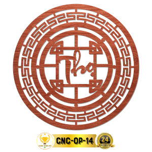 Tấm Ốp Tường Bàn Thờ Cắt CNC Họa Tiết Chữ Thọ CHÂN THIỆN MỸ Trang Trí Ban Thờ Phật Treo Phòng Thờ CNC-OP-14