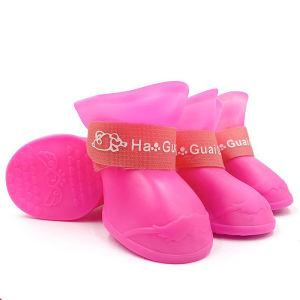 AIMAYAPET 4Pcs Pet Waterproof Rain Shoe Anti-slip Rubber Boot For Small Medium Large Dog Cat Outdoor Shoe Dog Ankle Boot