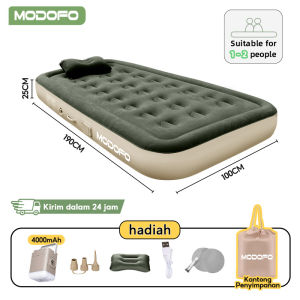 MODOFO kasur angin Angin Camping mattress kasur angin pompa otomatis Kasur Portabel Inflatable kasur pompa angin otomatis Rumah Ganda Bed Pompa Tiup Double Air Bed BisaTahan 2 3 4 orang