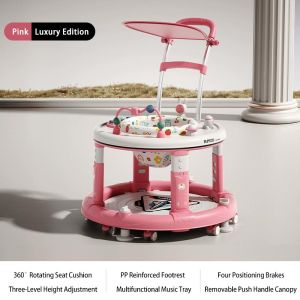 3-In-1 Baby Walker With Music Box and Adjustable Building Block Table Baby Walker