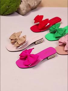 [Free Shipping] New Bowknot Sandals for Women Large Size 43 High-Heeled Flat Beach Shoes