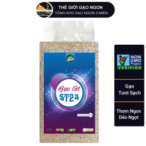 Gạo Lứt Hữu Cơ ST24 Việt Nhật túi 1kg Dinh dưỡng cao - Giá Sỉ Date mới