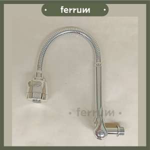 [ FERRUM ] Kran Angsa Fleksibel Kran Cuci Piring Keran Sink Kran Dapur Dinding Anti Karat Engkol 561 & Kemudi 362