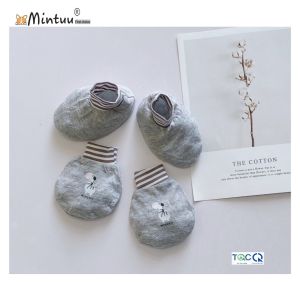 Bộ bao tay bao chân sơ sinh cổ bo Newborn cho bé 0-1 tháng  nhẹ kg < 3.5kg chất liệu vải sợi tre  thương hiệu MINTUU - Hanas Kid