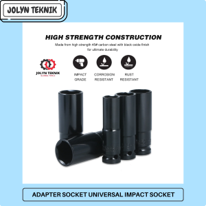 Adapter Socket Universal 8 CM deep impact wall 8 - 32mm 1/2 Gator Grip Fleksibel Konektor Kunci Shock Sok