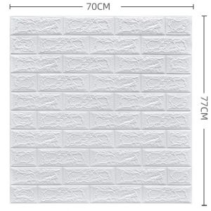 70×77cm DIY Self Adhensive 3D sticker Brick Foam Waterproof Wallpaper wall paper adhesive wall decor wallpaper design for bedroom Living Room Kids Room Kitchen Home Decor