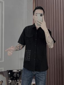 (CÓ TÚI HỘP) ÁO SƠ MI NAM NỮ TAY NGẮN THÊU CHỮ NEW THỜI TRANG MỚI