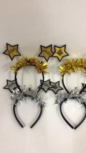 Festival Star Headbands With Happy New Year 2026 Design Glitters Hair Accessory For Christmas Parties Celebrations