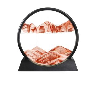 Moving Sand Art Picture Round Glass 3D Deep Sea Sandscape in Motion Display Flowing Sand Frame Sand Painting