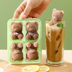 4/6/8 lưới băng lớn khuôn khay dùng cho thực phẩm Silicone hình vuông lớn khối băng tự làm làm đá hình khối vuông cho Whisky ướp lạnh uống