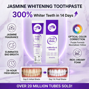 ✨ Whitening Jasmine Toothpaste for Sensitive Teeth/Deep Clean/Brightening/Oral Care/Anti Stain/Mint Flavor/Fresh Breath/Healthy Gums - Jasmine Whitening Toothpaste