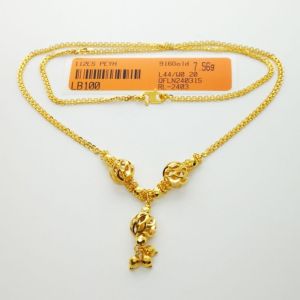 Rantai Leher Choker Biji Emas 916 7.56g Yon Hing