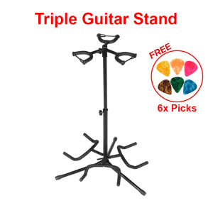 Foldable Guitar Stand Acoustic / Electric / Classical / Bass & Ukulele - FREE 6 Guitar Picks | Gitar Stand Akustik Elektrik Ukelele Murah