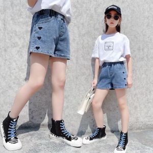 Jeans Shorts for Kids Girls Denim Short for Kids Korean Fashion High waistline elasticity Suitable 5-10Years