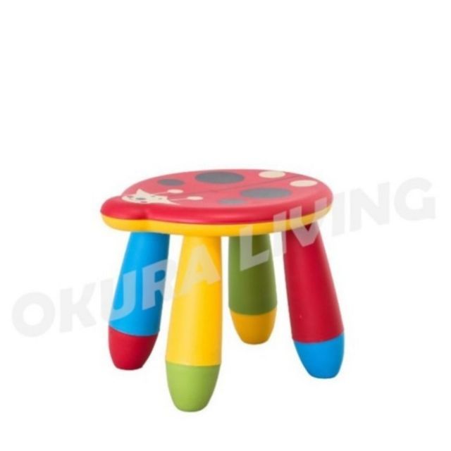 OKURA Ladybird Children/Kid Chair Small Plastic Round Shape Card Pass