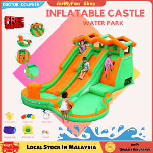 Doctor Dolphin Inflatable Water Slide Park Kids Water Park double slide Inflatable Castle