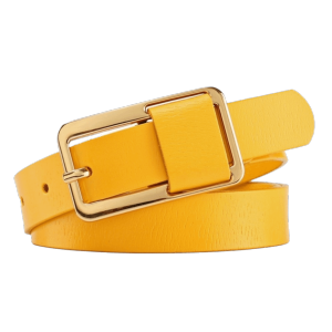 GENENIC Metal Buckle Genuine Leather Belt Slim Solid Color Women Waistband Simple Korean Style Thin Waist Belt Outdoor