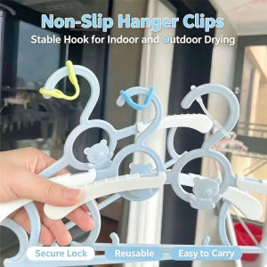 Windproof Silicone Hanger Clip Anti Slip Clothes Fixed Buckle Outdoor Drying Rack Fastener