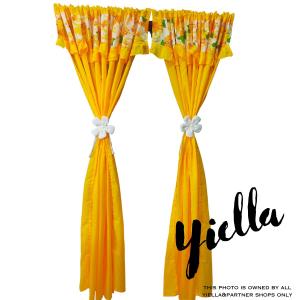 Received 4 items ito ay 2 PCS BIG CURTAINS pampinto o bintana at 2 PCS CUTE FLOWER TIE - Standard Size or 60x70 inches or 6ft for Door and Window