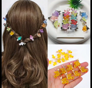 10PCS Duck Shaped Hairpins Vibrant Yellow Color Resin Hair Clip Cartoon Barrettes for Children Teens Party School Event