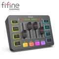 FIFINE AmpliGame SC3 Gaming Audio Mixer, Streaming RGB PC Mixer with XLR Microphone Interface,, Individual Control, Volume Fader, Mute Button, 48V Phantom Power, for Podcast/Recording/Vocal/Game Voice. 